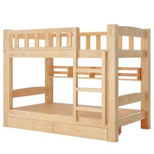 Swimming Solid Wood Bunk Bed 2000x1800x900mm <b>Childrens</b> Double Decker Bed With Storage Shelves <b>Safe</b> Eco Friendly - Product Image 2