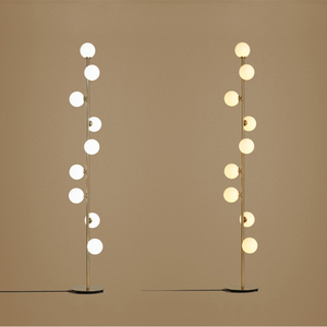 Nouveauté, lampe sur pied en verre blanc pour la maison et le bureau, style luxueux, dorée, 9 têtes, pour la décoration artistique, ampoule LED G4 - Product Image 5
