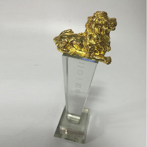 3D सोने जस्ता मिश्र धातु कस्टम शेर ट्रॉफी - Product Image 2