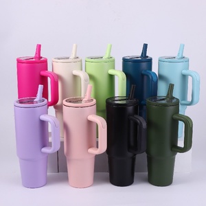 Portable 40oz Insulated Tumbler <b>with</b> Collapsible <b>Straw</b> Ergonomic Handle BPA Free Stainless Steel Travel Cup for Business Gifts O - Product Image 3