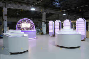 Vitrine de présentation personnalisée pour produits de soin de la peau, meuble de magasin tendance pour la beauté, les ongles et les cils, avec éclairage LED, étagères de présentation cosmétiques - Product Image 4