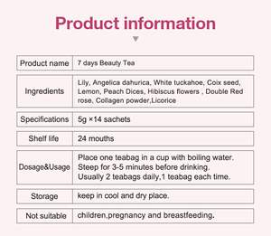 7 hari teh kecantikan Herbal detoks kulit sehat dan organik penghilang noda dan memudarkan kemasan teh halus - Product Image 5
