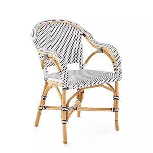 Modern eğlence dış mekan mobilyası kolsuz yemek sandalyeleri kahve Bar Pub sandalyeler rattan istifleme sandalyesi