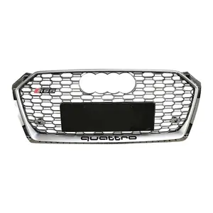 Cadre de calandre RS5 en nid d'abeille Style galvanoplastie noir pour Audi A5 Sportback S5 B9 Grille avant pour modèles 2017 2018 2019