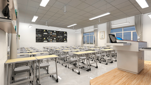 Ensemble <span class=keywords><strong>table</strong></span> et chaise <span class=keywords><strong>d</strong></span>'étudiant moderne de type C, bureaux <span class=keywords><strong>d</strong></span>'école, mobilier pour salle de classe - Product Image 6