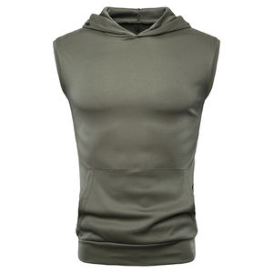 OEM Custom Regular Fit Full Zip Polar Fleece Vest <b>Hoodie</b> <b>Men</b> <b>Sleeveless</b> Tank Top Design Autumn Running Sports Solid Breathable - Product Image 2