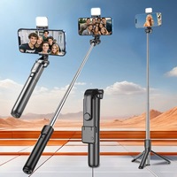 Bâton de selfie mobile pliable de haute qualité trépied F310S avec lumière de remplissage 3 en 1 extensible téléphone caméra Selfie bâton avec télécommande