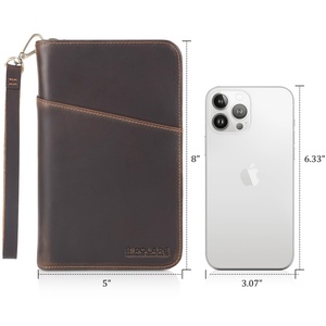 Boshiho Cartera de Viaje Familiar de Cuero con Correa para Muñeca, Organizador de Pasaportes, Portadocumentos, Bloqueo RFID - Product Image 4