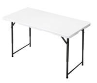 Table de pique-nique pliable portable de 4 pieds pour le camping en plein air, en plastique moulé par soufflage, pour événements et barbecues