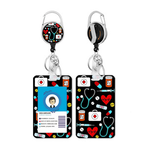 Cross-border fun doctor lanyard detachable neck strap, epoxy resin nurse easy-pull <b>buckle</b> stethoscope rotating back <b>clip</b>, in - Product Image 5