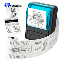 Printer Thermal Portabel Milestone MHT-P11 58mm, Hemat Biaya, Nirkabel, Cocok untuk Pasar Luar Ruangan dan Pedagang Kaki Lima