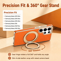 Coque de téléphone en PU texturé Togo personnalisée en gros avec béquille rotative à 360° pour la série Samsung Galaxy S23-S26 Ultra