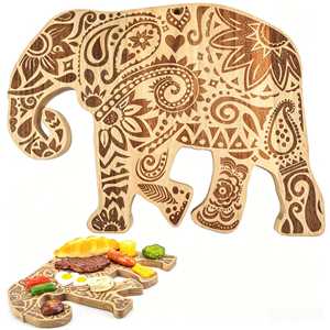 Tabla de cortar de madera con forma de elefante Caoxian Yaoying, tabla de madera maciza para queso, charcutería y carne, forma irregular, para uso doméstico - Product Image 1