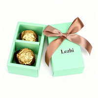 Boîte d'emballage de chocolat Mini boîte-cadeau de chocolat recyclé 2 Grain papier personnalisé petite boîte de bonbons de luxe douce Saint Valentin