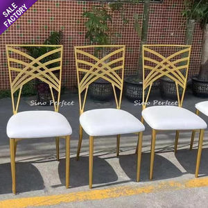 Chaise spéciale dorée à dossier ovale empilable pour événements et fêtes, vente en gros, idéale pour les banquets de mariage - Product Image 6