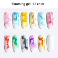 Peinture à fleurs transparente effet marbre Nail Art Soak Off Gel UV Manucure DIY Nail en fleurs