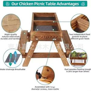 Wooden Poultry Feeder <b>Stand</b> Solid Wood <b>Pan</b> Feeder For Chickens Birds Rabbits Outdoor Farm Use Brown - Product Image 2
