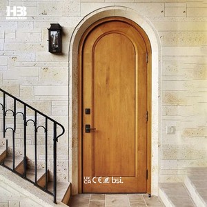 Casa tradicional de roble rojo americano, diseño residencial, <span class=keywords><strong>puerta</strong></span> arqueada superior redonda de madera maciza Interior con <span class=keywords><strong>marco</strong></span> - Product Image 3