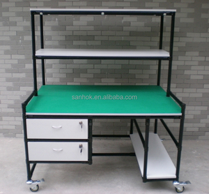 Banco da Lavoro con Tubo Lean da 28mm di Diametro con Portalampada per Linea di Assemblaggio - Product Image 6