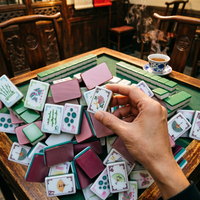 Nouvelles Tuiles de Mahjong Américain Populaires de 160 Pièces avec 3 Couches de Finition Rouge, Jeu de Société Pliable et Portable de 36 mm, Stock Original