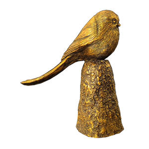 6 인치 홈 장식 수지 골동품 골드 버드 입상 Polyresin 조류 동상 록 Polystone 조류 액세서리 - Product Image 2