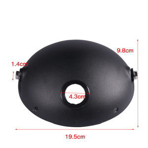 Copertura Faro da 7 Pollici Nero Cromato Alloggiamento Montaggio Faro Moto per Harley Cafe Racer - Product Image 5