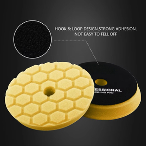 <span class=keywords><strong>SPTA</strong></span> 1 pièce 5 pouces 125 mm T80 Hex-Logic Jaune Tampon de polissage à coupe moyenne pour <span class=keywords><strong>polisseuse</strong></span> de voiture, pour le décapage de peinture 1500 #   Trace de ponçage - Product Image 6