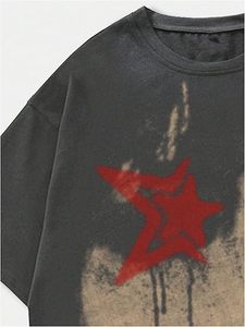 100% di cotone nero squadrato oversize t-shirt per gli uomini 320gsm vista lavata pesante 320gsm grande anteriore stampa digitale a maglia - Product Image 2