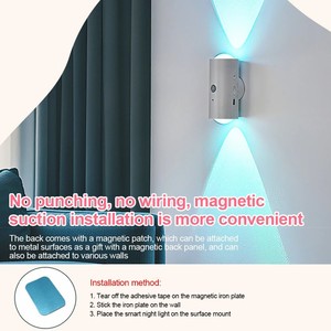 Lampe murale à détecteur de mouvement, lumière d'ambiance dégradée, détecteurs LED, éclairage extérieur à intensité variable, lampes décoratives pour couloir - Product Image 5