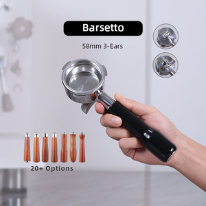 Barsetto 58MM Single Dual Spouts 3 Ears Custom Handle Espresso Coffee Portafilter - Product Image 1