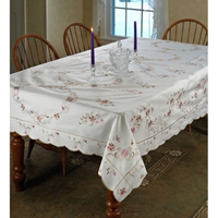 Nappe carrée en coton brodé avec motif joyeux, décoration moderne pour la maison, imperméable, personnalisable, pour fêtes, lavable, design fait main