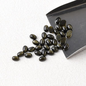 Obsidienne en or naturel de haute qualité décoration faite à la main coupe ovale pierre précieuse polie en vrac - Product Image 2