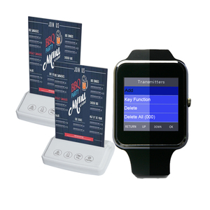 433.92MHz Không Dây Bảng Nút Gọi Với Người Giữ Menu Nhà Hàng Dịch Vụ Hệ Thống Gọi Điện Thoại Người Gọi Buzzer Nút Với Bảng Đứng - Product Image 2