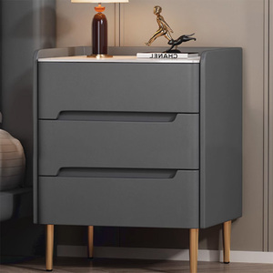 <span class=keywords><strong>Table</strong></span> de chevet intelligente de luxe avec ports de charge USB rapides, tiroir de rangement dissimulé et lumière ambiante LED à intensité réglable - Product Image 1