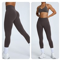Nuevos Pantalones deportivos ajustados de Spandex transpirables sin costuras para Fitness, pantalones de Yoga para correr con cintura alta Abdominal para mujer