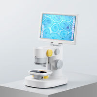 Microscopio de Alta Definición con Pantalla Plegable IPS de 9 Pulgadas, Tres Lentes, Pantalla Táctil Capacitiva para Reparación de Imágenes y Vídeos