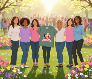 T-Shirt da Donna Comfort Colors, Girocollo, Manica Corta, 100% Cotone, Stampa 'Happy Women's Day', Maglietta Casual per il Potenziamento Femminile - Product Image 2