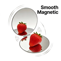 Miroir de maquillage pliable compact en acier inoxydable, double face, portable, miroir de poche cosmétique, mini miroir à main pour femmes, logo personnalisé