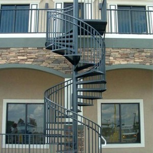Escalera de Acero en Espiral para Exteriores, Diseño Industrial de Acero Inoxidable, Duradera, Fijación con Pernos - Product Image 2