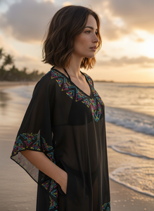 ชุดคลุมชายหาดผ้าตาข่ายสำหรับผู้หญิง ระบายอากาศได้ดี ผ้าบางเบา ทันสมัย เหมาะสำหรับใส่ในช่วงฤดูร้อน สำหรับวันหยุดพักผ่อนและสวมใส่ริมสระน้ำ - Product Image 3