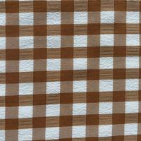 Lot Stock fil tissé teint Polyester Spandex marron blanc grille motif tissu bulle vérifier tissu pour chemise Jk robe