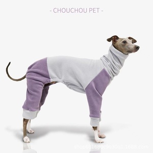 <span class=keywords><strong>Manteau</strong></span> d'hiver doux et extensible bicolore <span class=keywords><strong>pour</strong></span> chiens de race Italian Greyhound et <span class=keywords><strong>Whippet</strong></span>, col montant, chaud, quatre pattes, tenue décontractée - Product Image 2