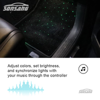 Tapis de voiture SONSANG Starlight, tapis de voiture personnalisés OEM, tapis de voiture LED, tapis de sol universel, 4 pièces, tapis d'intérieur de voiture imperméable