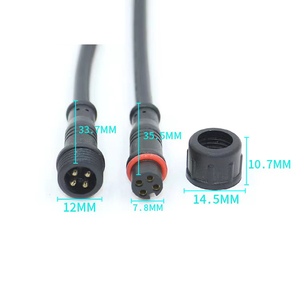 Cable Conector LED M8 M12 Impermeable IP67, Conector Macho y Hembra, Cables de Extensión Impermeables, Juego de Cables Polarizados de 4 Hilos - Product Image 3