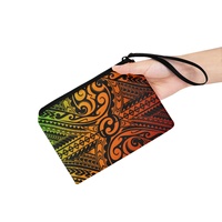Porte-monnaie décontracté unisexe personnalisable avec impression Tiare Hawaï et perles, petit portefeuille portable à fermeture éclair pour le shopping