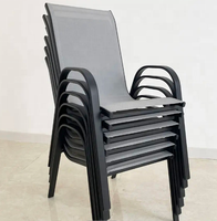 Chaises de jardin en aluminium d'extérieur Chaise de salle à manger empilable en aluminium avec bras d'usine jinhua proposée directement