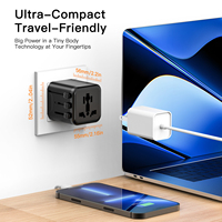 Chargeur universel OULITRAVEL A0, adaptateur de voyage multinational AU US UK EU, adaptateur universel international, taille compacte, petite prise
