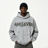 Nueva Llegada Sudadera con Capucha de Corte Holgado Estilo Punk Grunge Streetwear con Remaches Metálicos y Tachuelas Termofijadas AMCLEVER Tops Casuales Góticos para Uso Diario