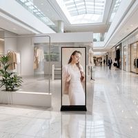 Kios Iklan Layar Penuh Tipe Lantai 55 65 75 85 98 Inci Layar Sentuh LCD Interaktif untuk Penggunaan Ritel Dalam Ruangan