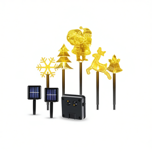 Ensemble de lumières de paysage extérieur mixte 5 pièces piquet solaire étanche renne arbre de noël père noël lumières pour noël - Product Image 1